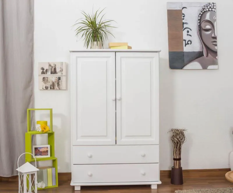 Mehrzweckschrank Kiefer, Farbe: Weiß 139x90x42 cm Abbildung