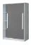 Kinderzimmer - Schiebetürenschrank / Kleiderschrank Walter 12, Farbe: Weiß / Grau Hochglanz - 191 x 120 x 60 cm (H x B x T)