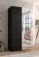 Kleiderschrank | 1 Spiegeltür | Farbe: Schwarz | 1 Fach | 1 Meter breit | Griffe: Kaschmir | 1 Kleiderstange | Maße: 100 x 52 x 202 cm | Soft-Close-Funktion