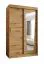 Schiebetürenschrank Aletschhorn 05, eine Spiegeltür, Farbe: Eiche Artisan, 1,2 Meter breit, fünf Fächer, zwei Kleiderstangen, Kleiderschrank, Aluminiumschienen