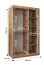 Schiebetürenschrank mit einer Spiegeltür Signalkuppe 05, Farbe: Eiche Artisan, 1,2 Meter breit, fünf Fächer, zwei Kleiderstangen, für Schlafzimmer