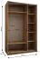 Kleiderschrank / Schiebetürenschrank | 2 Kleiderstangen | 2 Schiebetüren | 245,5 x 150 x 64 cm | 6 Fächer | 6 Einlegeböden | Soft-Close | Farbe: schwarz