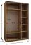Kleiderschrank / Schiebetürenschrank | 2 Kleiderstangen | 6 Fächer | 245,5 x 150 x 64 cm | 6 Einlegeböden | 2 Schiebetüren | Farbe: Kaschmir | Soft-Close