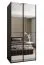 Kleiderschrank / Schiebetürenschrank | 2 Schiebetüren | ABS-Kantenschutz | 245,5 x 110 x 64 cm | 6 Fächer | 2 Kleiderstangen | Farbe: Schwarz |Soft-Close