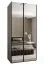 Kleiderschrank / Schiebetürenschrank | 245,5 x 110 x 64 cm | 6 Fächer | 2 Kleiderstangen | Soft-Close | 2 Schiebetüren | Farbe: Kaschmir | 6 Einlegeböden