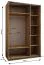 Kleiderschrank / Schiebetürenschrank | Farbe: Schwarz | 2 Kleiderstangen | 245,5 x 150 x 64 cm | Soft-Close | 2 Schiebetüren | Spiegel | 6 Fächer