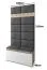 Kleine Garderobe 01 mit Schuhschrank für 8 Paar Schuhe, Graphit/Light Black, 215 x 100 x 40 cm, 6 Kleiderhaken, Polsterpaneele für Sitzbank und Wand