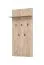 Garderobe Komplett - Set A Vracar, 5-teilig, Farbe: Eiche Grau, ABS-Kantenschutz, Griffe & Beine: Schwarz, Schuhschrank inkl. Sitzkissen, ein Spiegel, ein Schrank, eine Kommode, Garderobe mit fünf Haken