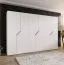 Drehtürenschrank | Farbe: Weiß | 6 Türen | 3 Kleiderstangen | ABS-Kanten | Griffe: Kaschmir | Maße: 300 x 52 x 202 cm | Soft-Close-Funktion | 3 Fächer
