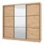 Dreitüriger Schiebetürenschrank Panevo 06, eine Spiegeltür, Farbe: Eiche Artisan, modernes Design, ABS-Kanten, Maße: 215,5 x 242 x 60 cm, 11 Fächer
