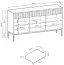 Kommode mit drei Schubladen Worthing 53, Farbe: Grau / Gold - Abmessungen: 83 x 154 x 39 cm (H x B x T)