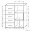 Kommode Kerema 16, Farbe: Nuss / Ulme / Gelb - Abmessungen: 120 x 100 x 41 cm (H x B x T)