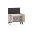 Sitzbank mit Stauraum / Schuhschrank Creola 03 | Farbe: Kaschmir | Maße: 70 x 34 x 54 cm | Griffe: Kunststoff | 2 Türen | Sitzfläche aus schwarzen Samt