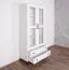 Vitrine Tellin 02, Farbe: Weiß / Weiß Hochglanz - Abmessungen: 190 x 90 x 40 cm (H x B x T)