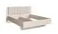 Doppelbett / Gästebett mit gepolsterten Kopfteil Ioannina 05, Farbe: Beige, ABS-Kantenschutz, Liegefläche: 180 x 200 cm