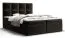 Boxspringbett mit weichen Veloursstoff Pirin 47, Farbe: Schwarz - Liegefläche: 140 x 200 cm (B x L)