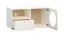 Kleiner TV-Unterschrank mit einer Schublade Aenna 103, Farbe: Weiß / Eiche, Maße: 51,5 x 101 x 46,5 cm, eine Tür, zwei Fächer, sehr stabil und langlebig