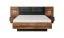 Doppelbett / Gästebett Jendouba 02 | Farbe: Kastanie / Anthrazit | gepolstertes Kopfteil | Liegefläche: 160 x 200 | ABS-Kantenschutz | Bettkasten für Bettwäsche