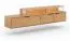 TV-Unterschrank, Hängeschrank Rania 04 für TV, 52 x 200 x 39 cm, aus geöltem Massivholz, in Eiche Natur, inkl. LED-Beleuchtung