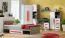 Jugendzimmer - Drehtürenschrank / Kleiderschrank Olaf 01, Farbe: Anthrazit / Weiß / Rot, teilmassiv - 191 x 80 x 50 cm (H x B x T)