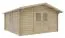 Gartenhaus Wiesentraum 08, Naturbelassen, 44 mm Blockbohlenhaus, Grundfläche 16 m², Satteldach, mit 1 Doppeltür und 1 Einzelfenster