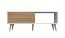Couchtisch Tuanai 06, Farbe: Eiche / Weiß Hochglanz - 111 x 60 x 43 cm (B x T x H)