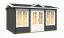 Gartenhaus G217 Carbongrau inkl. Fußboden - 44 mm Blockbohlenhaus, Grundfläche: 10,00 m², Satteldach