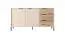 Sideboard mit modernen Design Fouchana 02, Farbe: Beige / Eiche Viking - Abmessungen: 81 x 153 x 39,5 cm (H x B x T), mit drei Schubladen