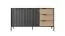 Sideboard mit Soft-Close-System Fouchana 09, Farbe: Schwarz / Eiche Artisan - Abmessungen: 81 x 153 x 39,5 cm (H x B x T), mit drei Schubladen