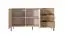 Sideboard mit modernen Design Fouchana 02, Farbe: Beige / Eiche Viking - Abmessungen: 81 x 153 x 39,5 cm (H x B x T), mit drei Schubladen