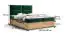 Elegantes Boxspringbett mit Stauraum Pilio 33, Farbe: Grün / Eiche Golden Craft - Liegefläche: 140 x 200 cm (B x L)