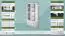 Vitrine mit 2 großen Klarglastüren Lagopus 106, Kiefer Vollholz weiß / grau, 2 Schubladen, 200 x 100 x 42 cm, 4 Fächer, 3 Einlegeböden