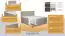 Elegantes Boxspringbett HILO, Härtegrad H3, mehrschichtiger Aufbau, Bonellfederkern, 21 cm Taschenfederkern, 10 cm Latextopper, Liegefläche 120 x 200 cm