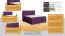 Boxspringbett MINDORO, Box: Bonellfederkern, Matratze: Taschenfederkern, Top Matress: Schaumstoff -  Abmessung: 105 x 200 cm - Farbe: Violett