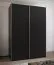 Schiebetürenschrank / Kleiderschrank | 2 Kleiderstangen | 245,5 x 180 x 64 cm | 2 Schiebetüren | 11 Fächer | 10 Einlegeböden | Farbe: Schwarz | Soft-Close