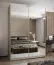 Kleiderschrank / Schiebetürenschrank | 11 Fächer | Soft-Close | 245,5 x 180 x 64 cm | Farbe: Kaschmir | 2 Schiebetüren | 2 Kleiderstangen | Spiegel