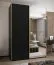 Kleiderschrank / Schiebetürenschrank | 2 Kleiderstangen | 245,5 x 180 x 64 cm | Spiegel | 11 Fächer | Soft-Close | 2 Schiebetüren | Farbe: Schwarz