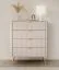 Kommode | Beige | 4 Schubladen | 88 x 38 x 101 cm | Griffe & Beine: Metall | ABS-Kanten | Highboard | modernes Lamellen Design
