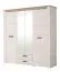 Kleiderschrank / Drehtürenschrank mit zwei Spiegeltüren Zemun 07, Farbe: Eiche Grau / Eiche Weiß, ABS, zwei Schubladen, Maße: 206,5 x 199 x 55,5 cm