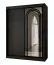 Schiebetürenschrank / Kleiderschrank | Schwarz Matt | 5 Fächer | 2 Kleiderstangen | 150 x 62 x 200 cm | hochwertig Verarbeitet | Spiegeltür