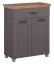 Schuhschrank Cuenca 10, Farbe: Eiche / Grau - Abmessungen: 99 x 80 x 39 cm (H x B x T)