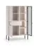 Vitrine | Kaschmir | Metallfüße | 1 Schublade | gehärtetes Graphitglas | inkl. LED-Beleuchtung | 7 Fächer | Push-to-open Funktion | 92 x 40 x 150 cm