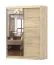 Schiebetürenschrank / Kleiderschrank mit Spiegel | 200 x 150 x 61 cm | Braun / Artisan | Bucegi 17 | 2 Türen | 6 Fächer | Griffe: Aluminium