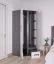 Jugendzimmer - Drehtürenschrank / Kleiderschrank Oskar 02, Farbe: Anthrazit / Weiß - 192 x 90 x 90 cm (H x B x T)