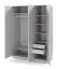 Drehtürenschrank | 3-türiger Kleiderschrank | Farbe: Platingrau | 1 Kleiderstange | 150 x 61 x 210 cm | 6 Einlegeböden | ABS-Kanten | Edegem 02