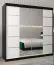 200 cm breiter Kleiderschrank mit 2 Türen | 10 Fächer | Farbe: Weiß / Schwarz Abbildung
