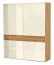 182 cm breiter Schiebetürenschrank mit 2 Türen | 6 Fächer | 2 Kleiderstangen | Farbe: Beige Abbildung