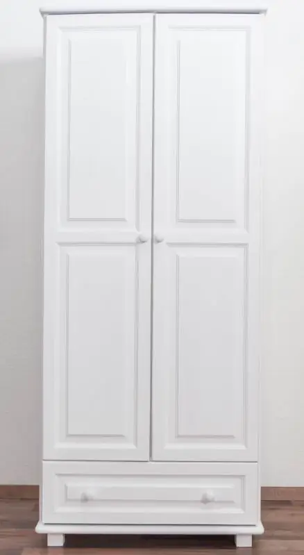 Mehrzweckschrank Kiefer massiv, Farbe: Weiß 190x80x60 cm Abbildung