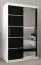 Schiebetürenschrank / Kleiderschrank Jan 02B mit Spiegel, Farbe: Weiß matt / Schwarz - Abmessungen: 200 x 120 x 62 cm ( H x B x T)
