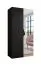 Kleiderschrank | 1 Spiegeltür | Farbe: Schwarz | 1 Fach | 1 Meter breit | Griffe: Schwarz | 1 Kleiderstange | Maße: 100 x 52 x 202 cm | Soft-Close-Funktion